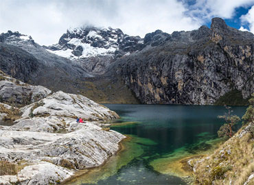 Pérou, 4550m, Cordillère des Andes, lac Churrup.