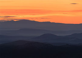 Dégradé de couleurs au lever du soleil.